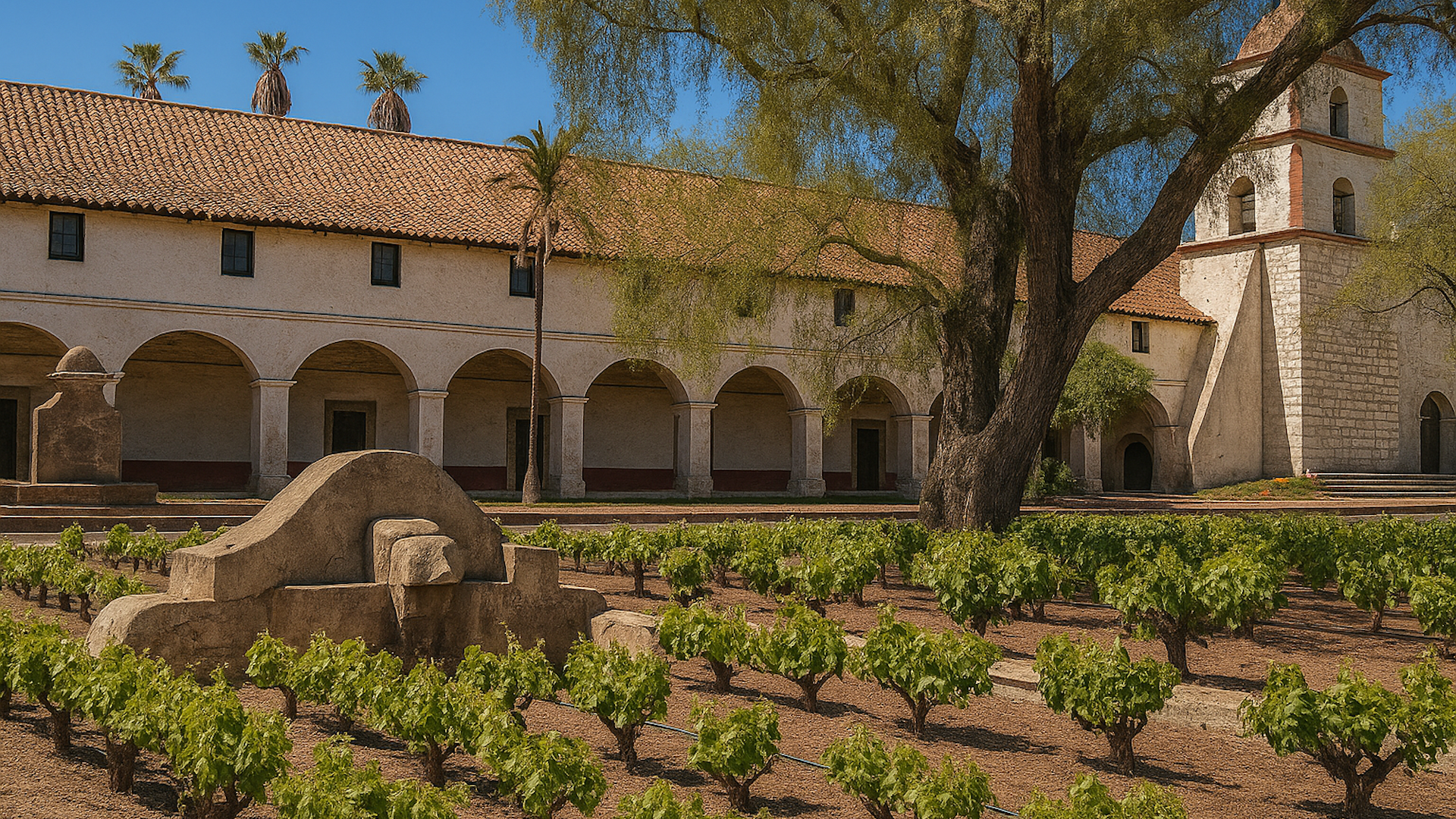 El vino en la frontera de la California española